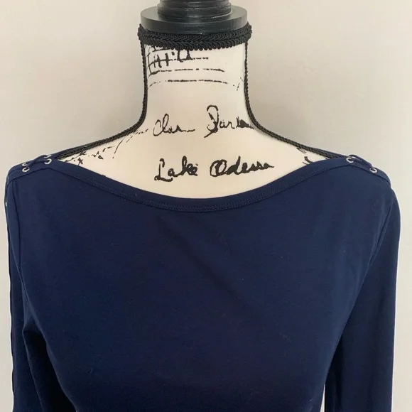 NWT Ralph Lauren Navy Boat Neck Shirt - Picture 2 of 8